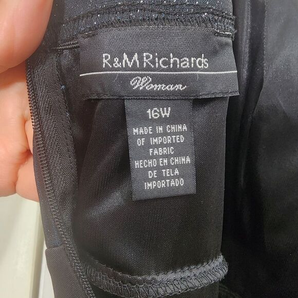 R&M RICHARDS Black & Silver Ombre Glitter Cocktail Party Dress Women’s Size 16W - Picture 4 of 4